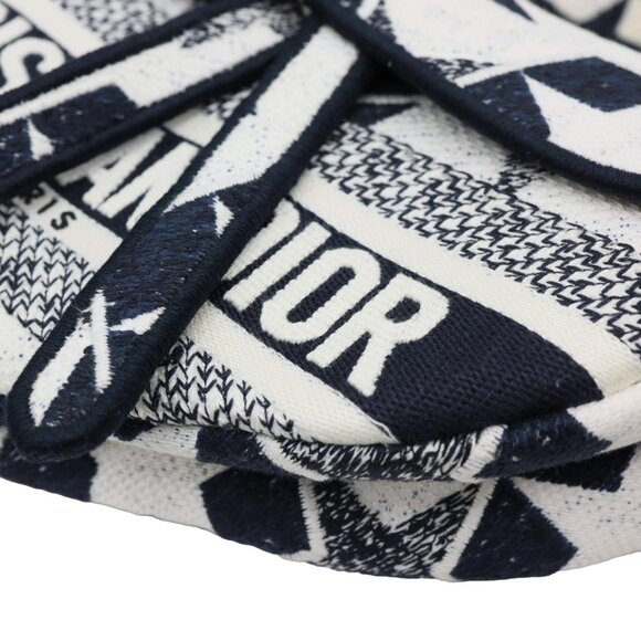 Christian Dior  Saddle Embroidered Stars Canvas Hobo Bag White - Picture 9 of 14